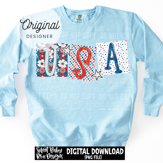 USA Doodle - 2026 - PNG file- Digital Download
