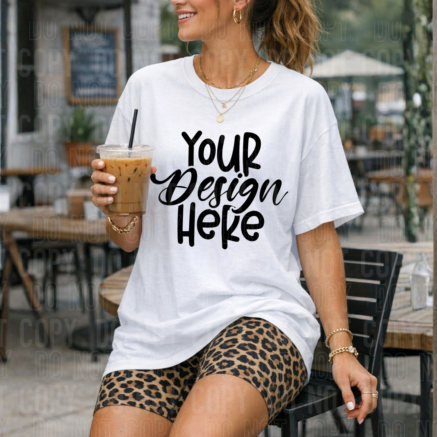 Bella Canvas 3001 White Mockup - Leopard - 2026 - PNG file- Digital Download