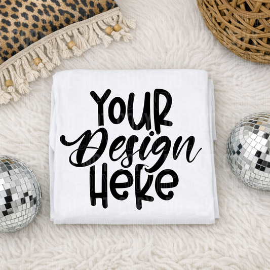 White Comfort Colors 1717 Mockup - Flat Lay- 2026 - PNG file- Digital Download