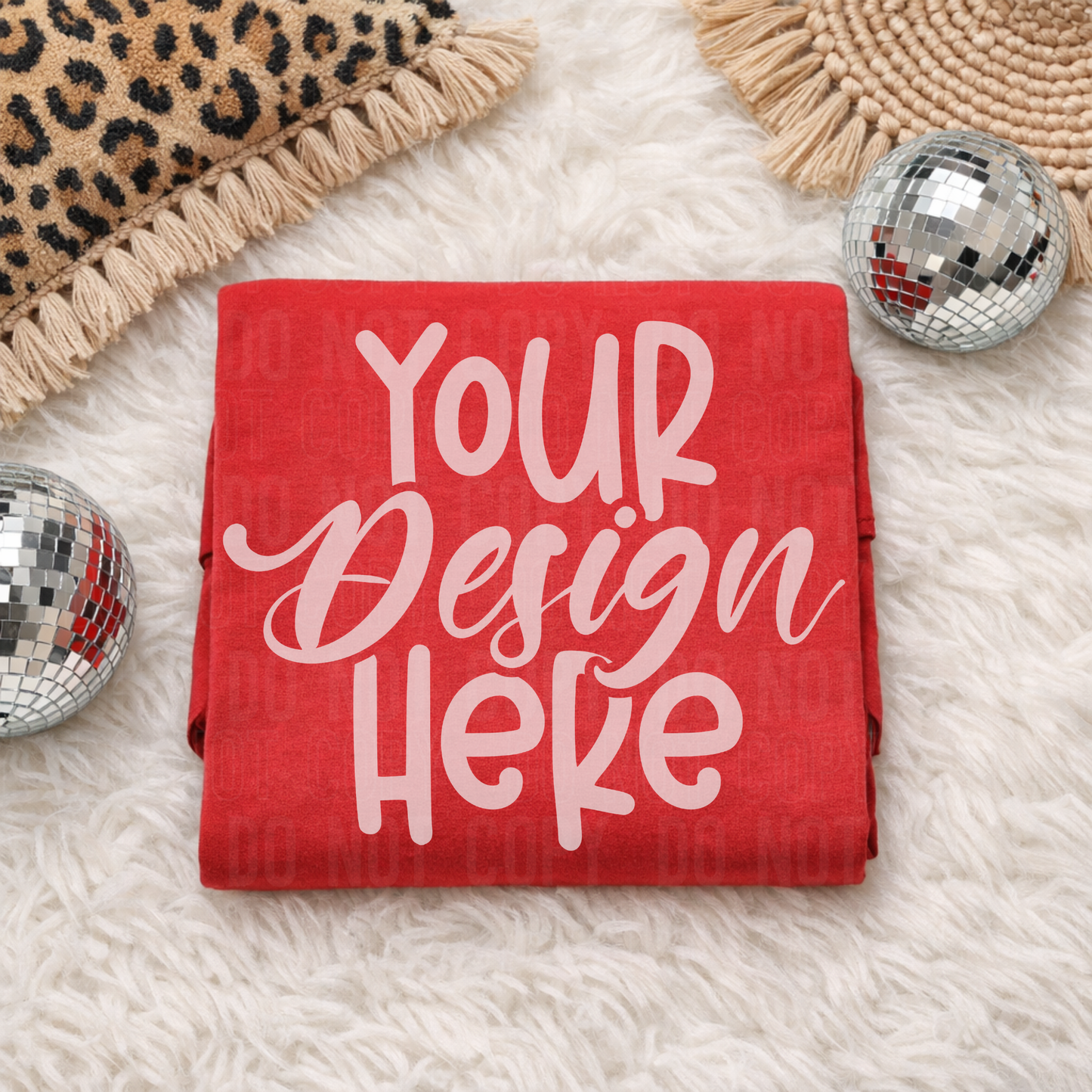 Red Flat Lay Mockup - 2026 - PNG file- Digital Download