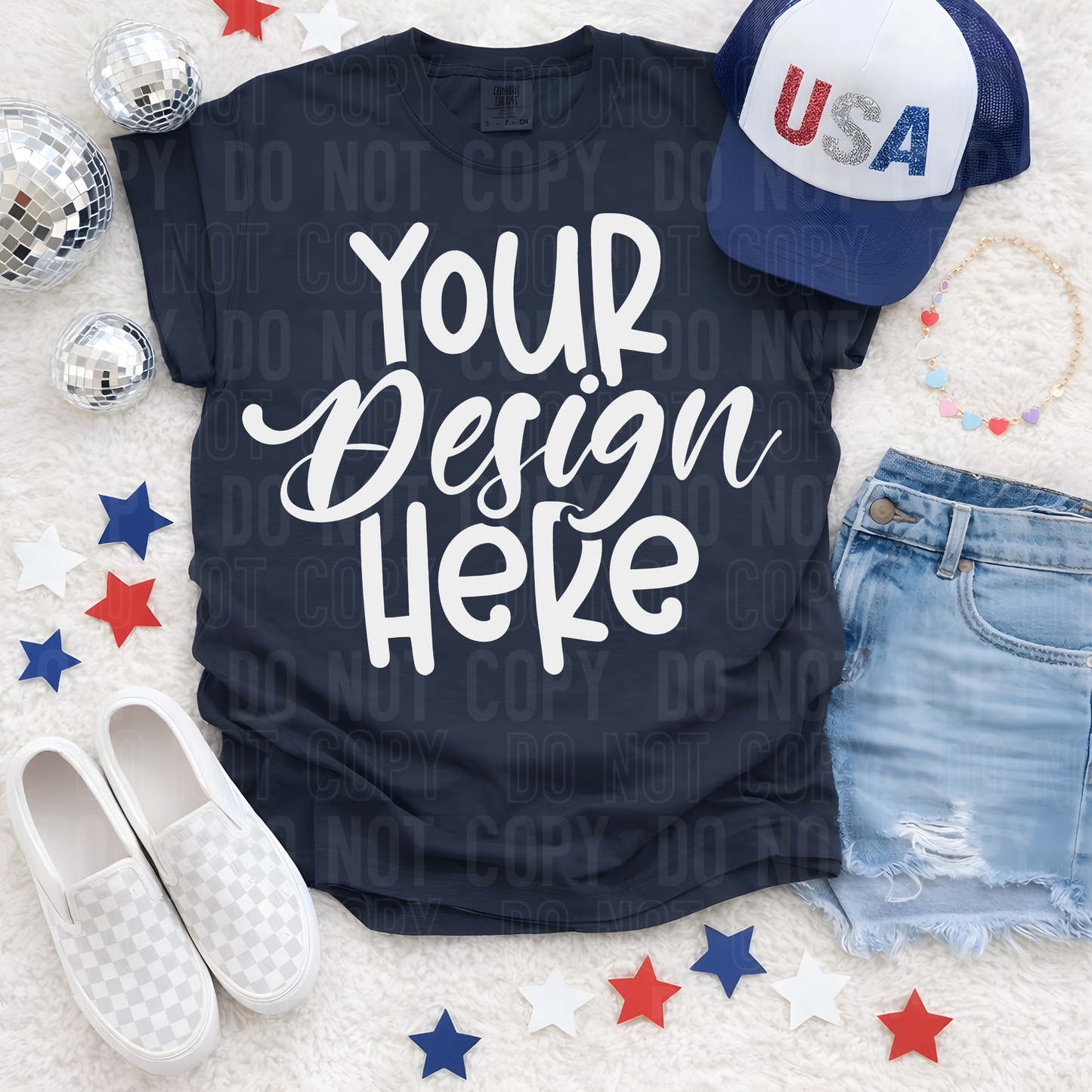 Black - CC 1717- 4th of July- Flat Lay Mockup - 2026 - PNG file- Digital Download