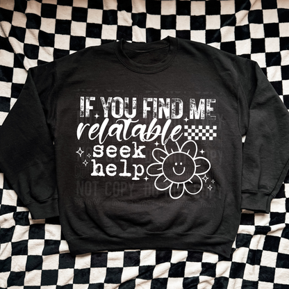 If You Find Me Relatable - 2026 - PNG file- Digital Download
