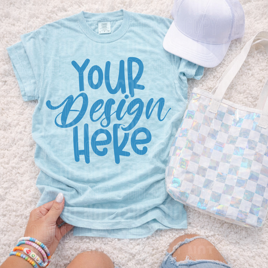 Chambray - CC 1717- Summer- Flat Lay Mockup - 2026 - PNG file- Digital Download