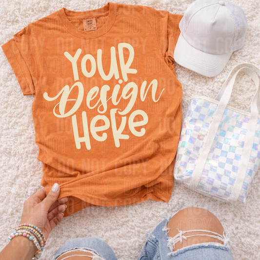 Burnt Orange - CC 1717- Summer- Flat Lay Mockup - 2026 - PNG file- Digital Download