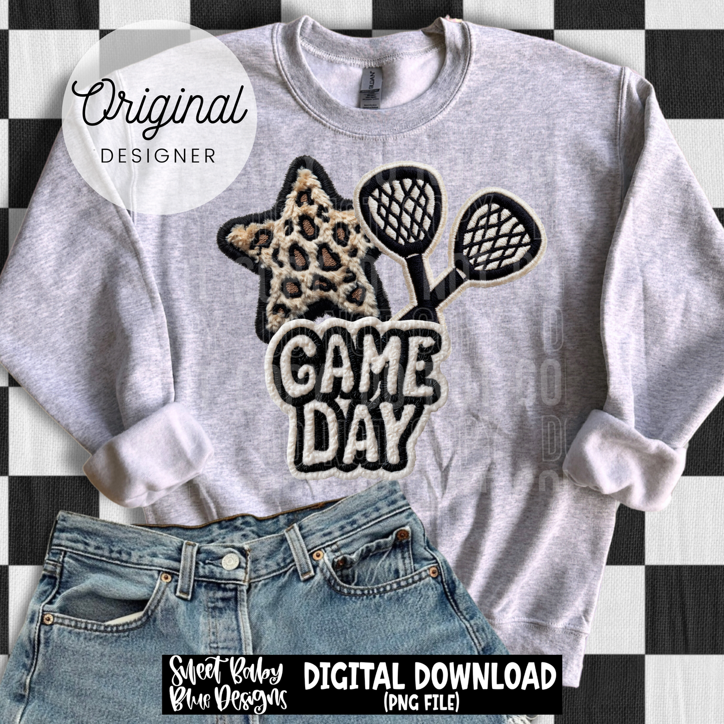 Game Day Lacrosse- Faux Yarn - 2026 - PNG file- Digital Download