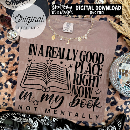 In a Really Good Place With My Book - 2026 - PNG file- Digital Download