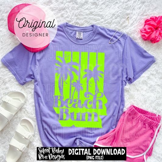 Beach Bum Palm Trees - 2026 - PNG file- Digital Download