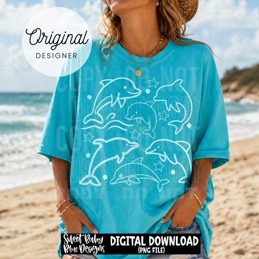 Dolphin- Collage- Summer  - 2026 - PNG file- Digital Download