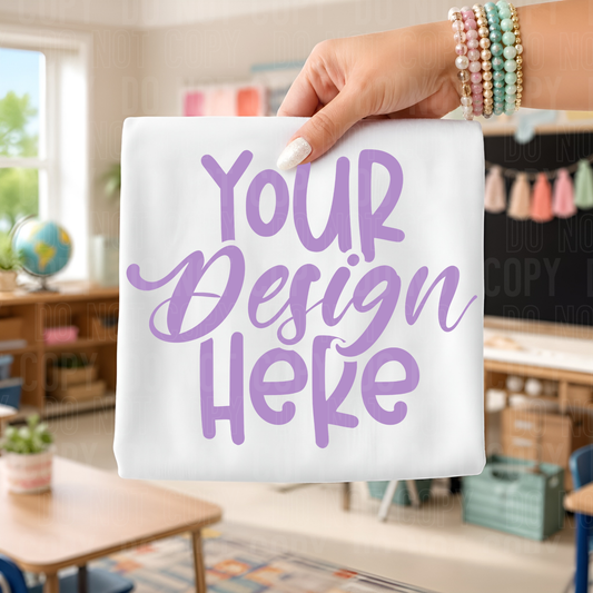 White - School - Mockup - COMES WITH HAND PNG FOR EASY LAYERING- 2026 - PNG file- Digital Download