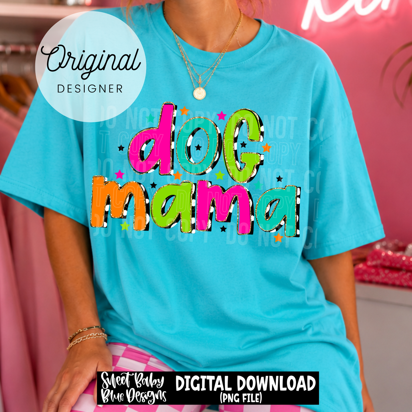 Dog Mama- Polka Dot - 2026 - PNG file- Digital Download