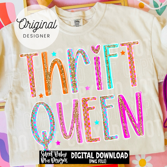Thrift Queen - 2026 - PNG file- Digital Download