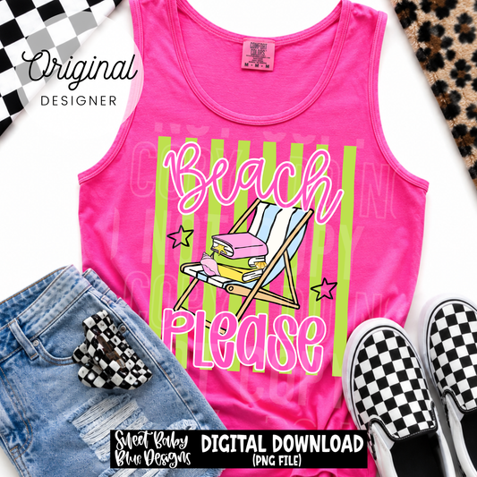 Beach Please - 2026 - PNG file- Digital Download