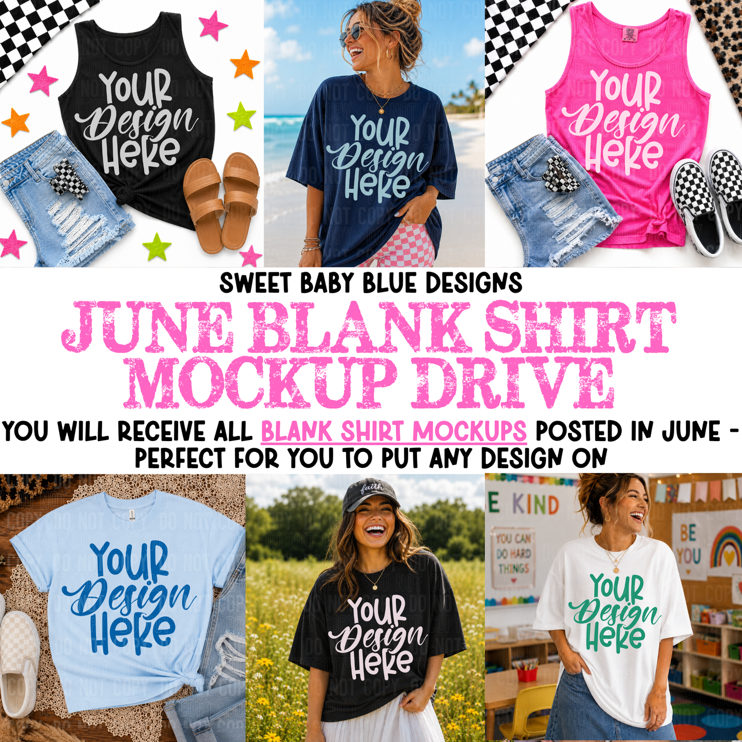 June Blank Shirt Mockup Drive- 2026- PNG file- Digital Download