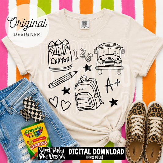 School Doodle  - 2026 - PNG file- Digital Download