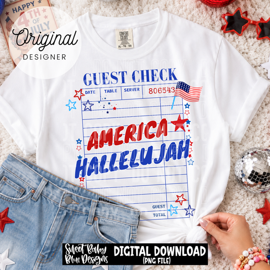 America Hallelujah - 2026 - PNG file- Digital Download