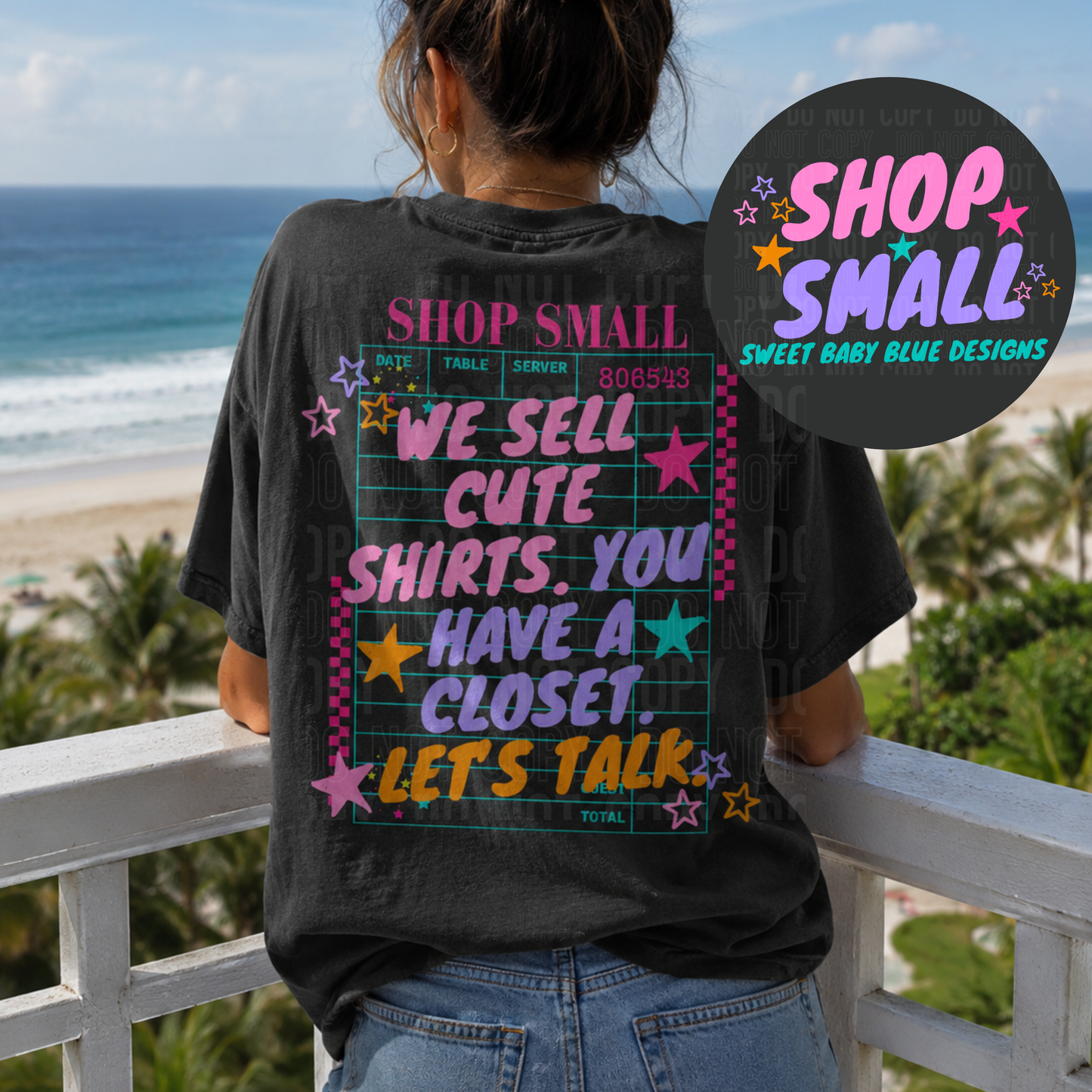 We Sell Cute Shirts- Custom Business Name - PNG file- Digital Download