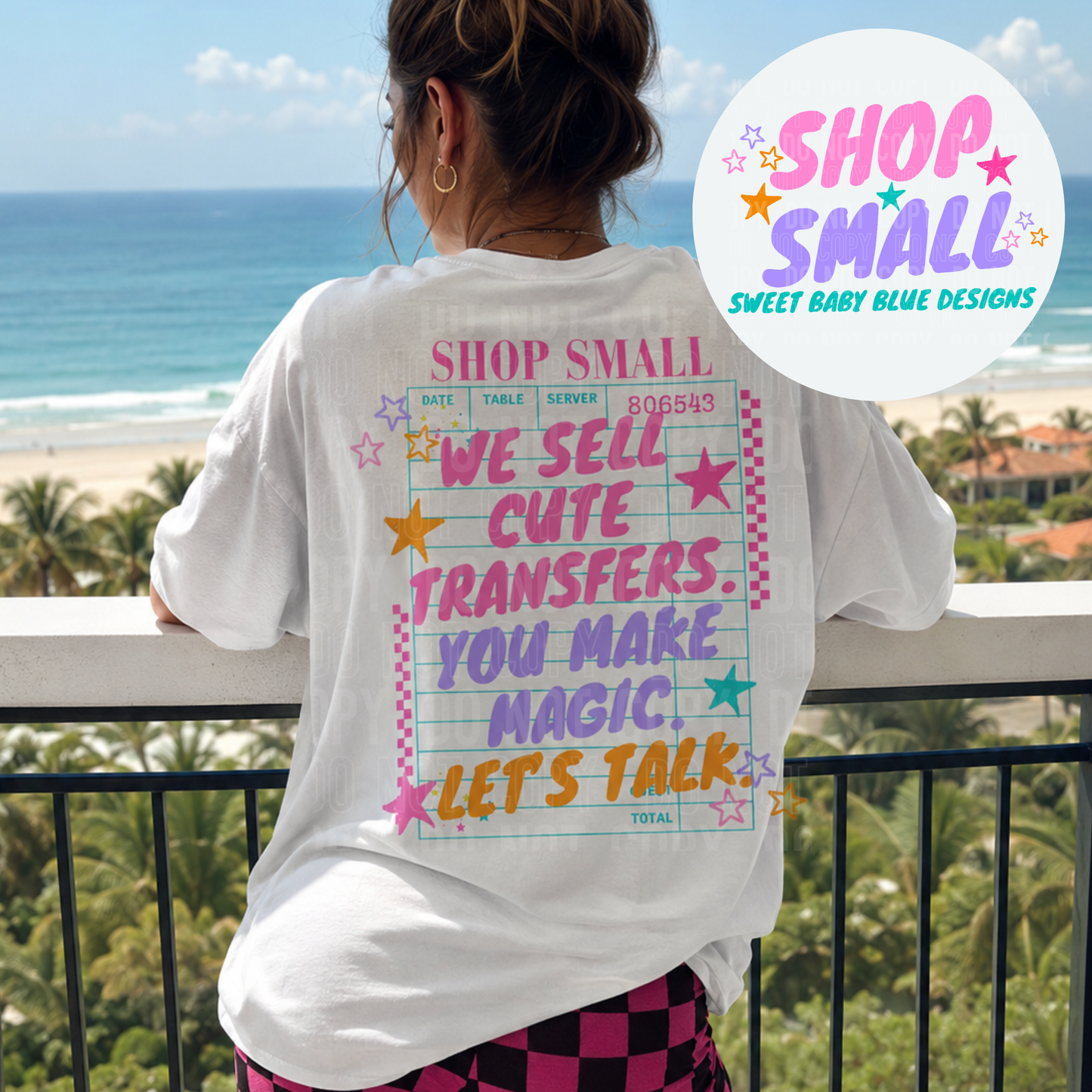 We Sell Cute Transfers- Custom Business Name - PNG file- Digital Download