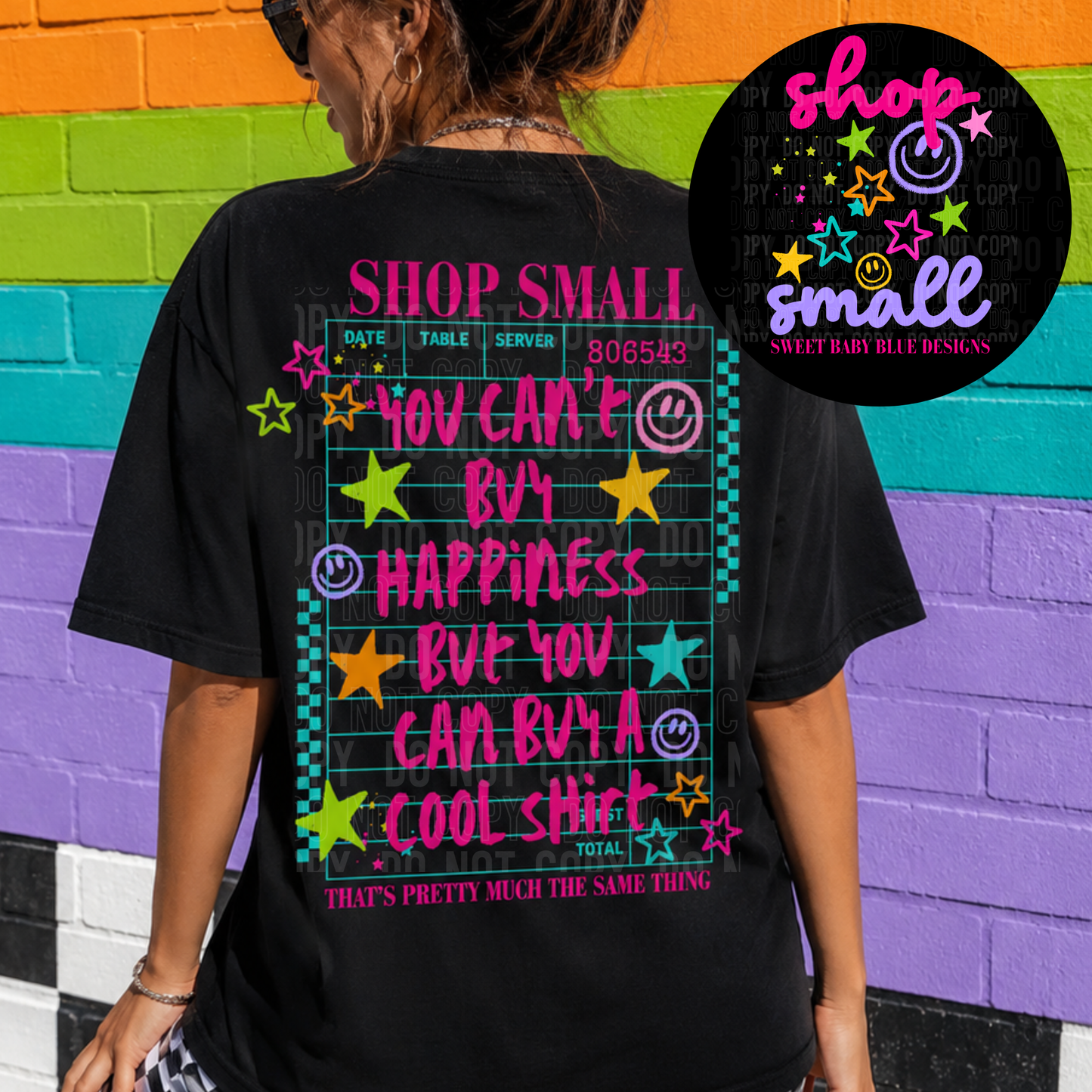 You Can't Buy Happiness - Custom Business Name - PNG file- Digital Download