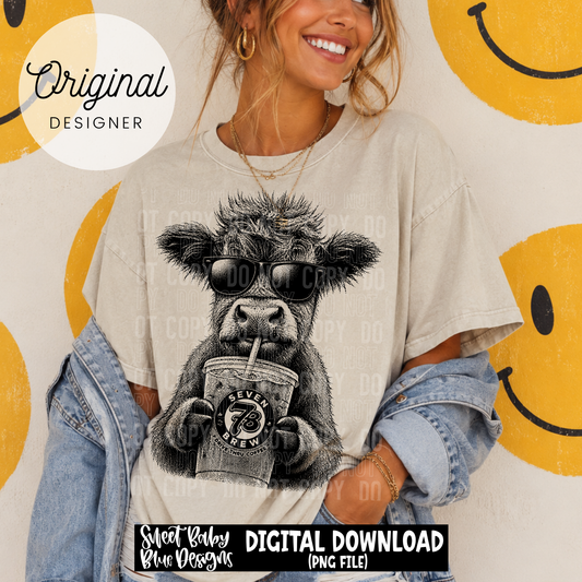 Cow Coffee - 2026 - PNG file- Digital Download