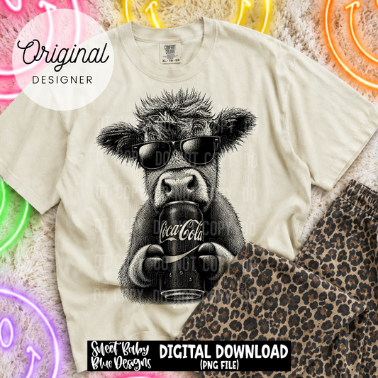 Cow Drink - 2026 - PNG file- Digital Download