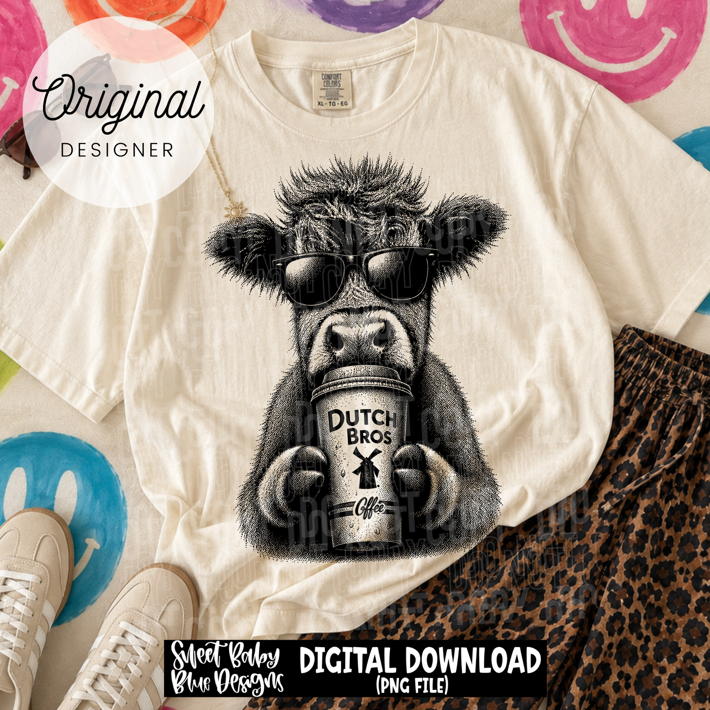 Cow Coffee DB - 2026 - PNG file- Digital Download