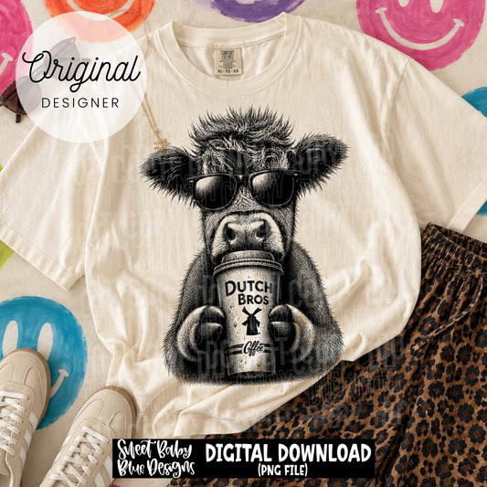 Cow Coffee DB - 2026 - PNG file- Digital Download