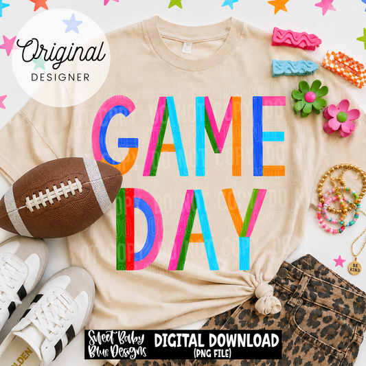 Game Day - Color Block- 2026 - PNG file- Digital Download