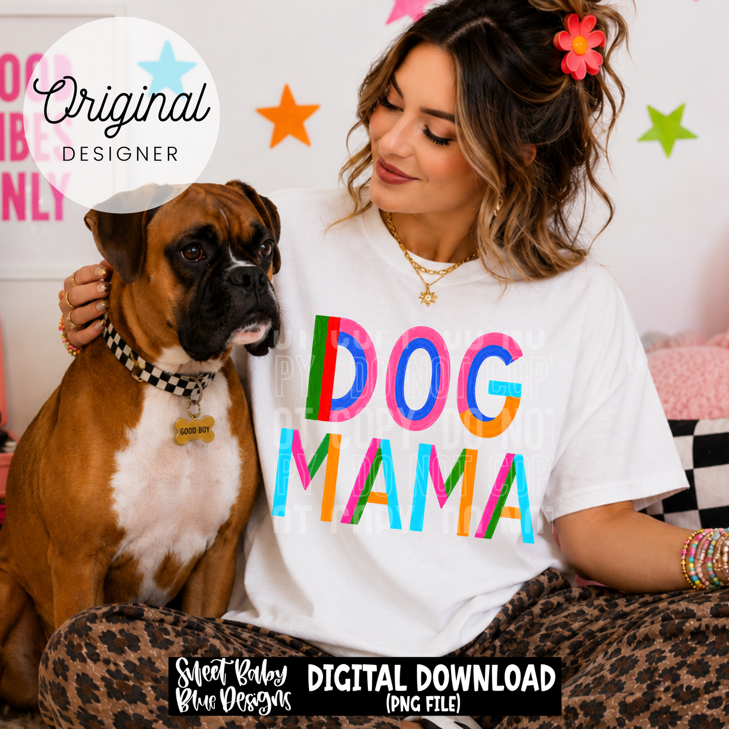 Dog Mama - Color Block- 2026 - PNG file- Digital Download