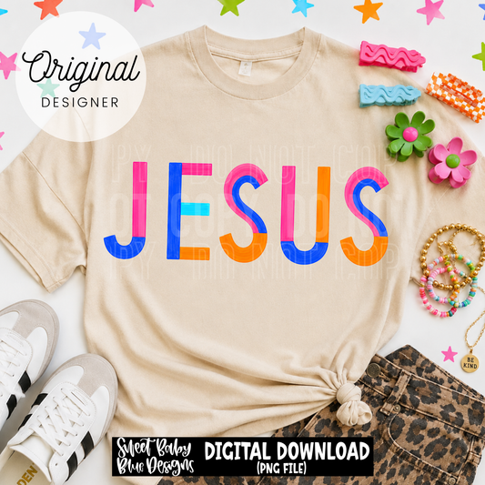 Jesus- Color Block- 2026 - PNG file- Digital Download