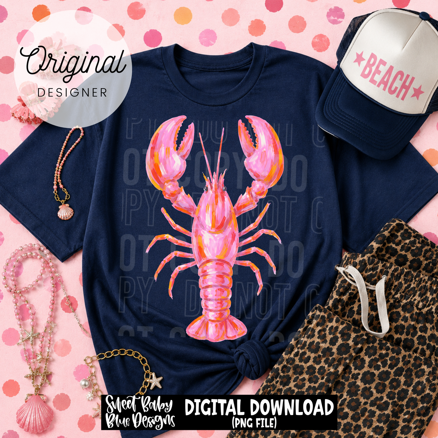 Crawfish Pink Brush - 2026 - PNG file- Digital Download