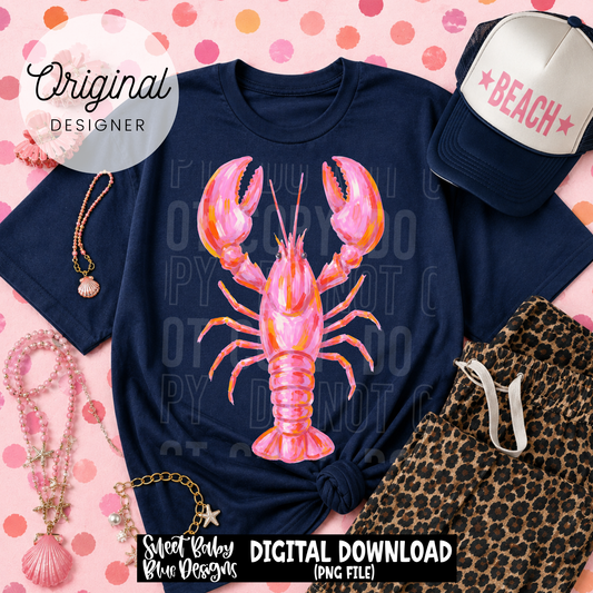 Crawfish Pink Brush - 2026 - PNG file- Digital Download
