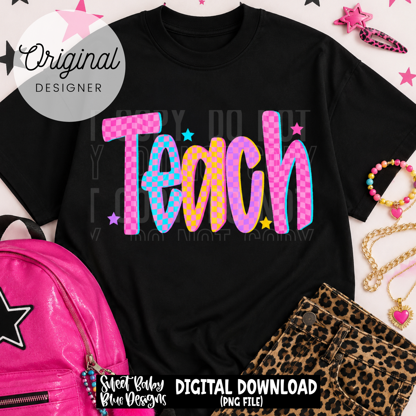 Teach Checkered - 2026 - PNG file- Digital Download