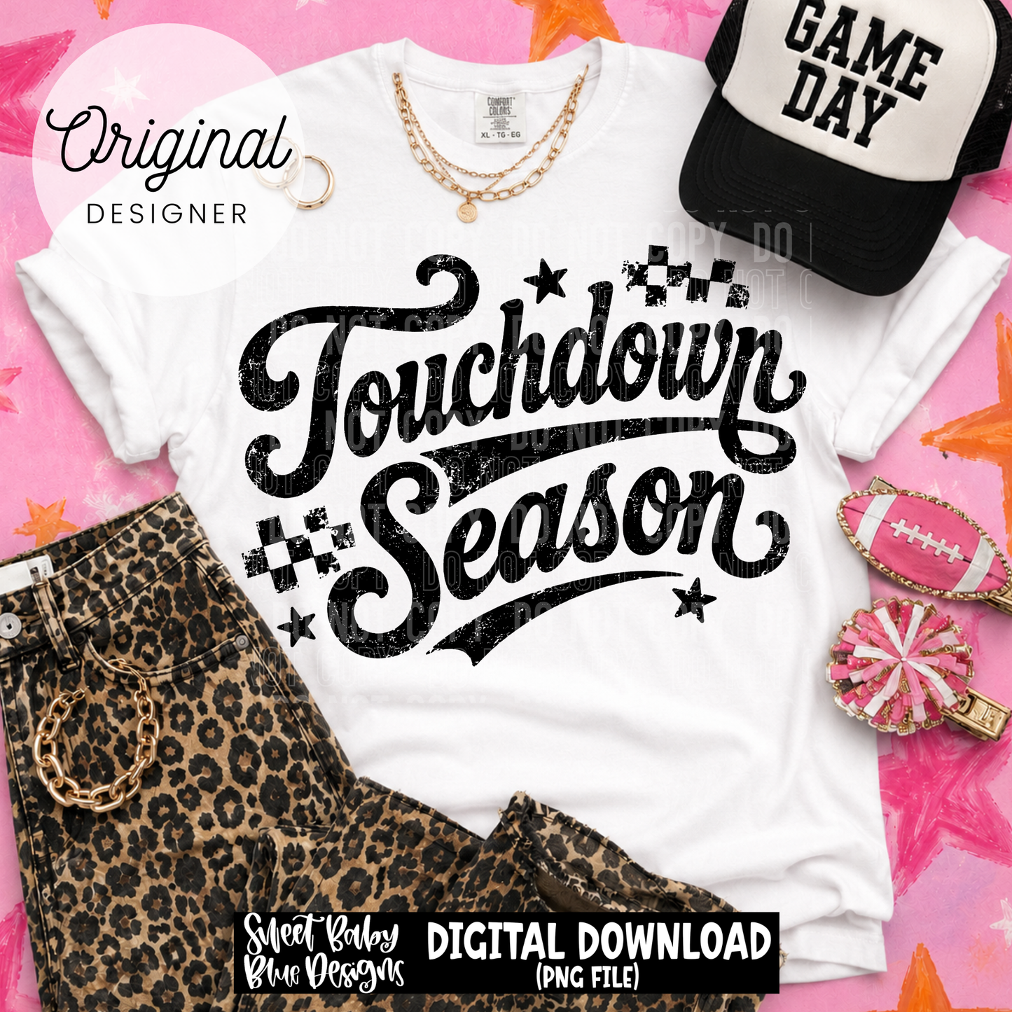 Touchdown Season- Football - Distressed- 2026 - PNG file- Digital Download