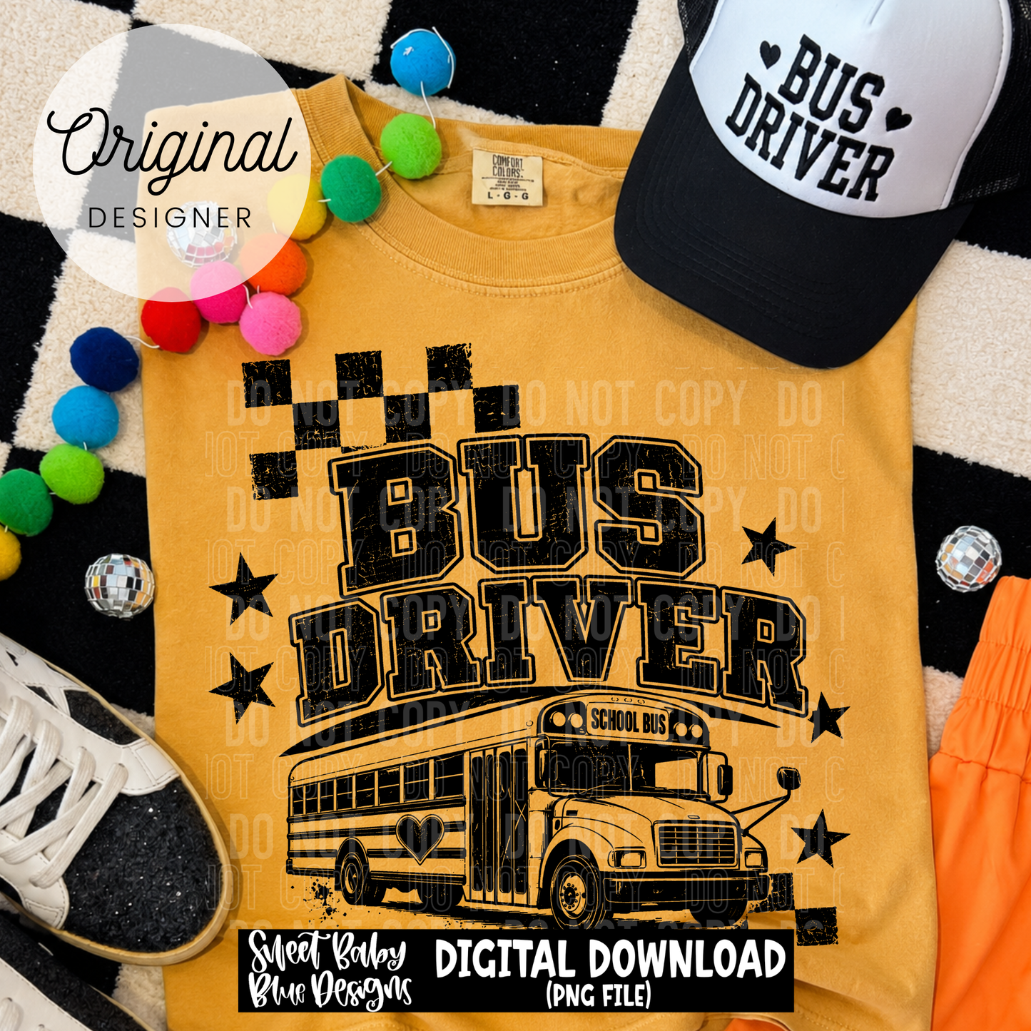 Bus Driver- Distressed - 2026 - PNG file- Digital Download