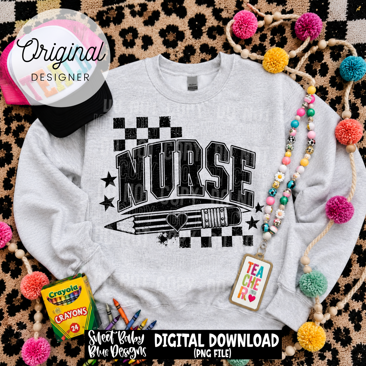 Nurse- School - Distressed - 2026 - PNG file- Digital Download