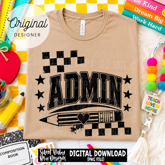 Admin - Distressed - 2026 - PNG file- Digital Download