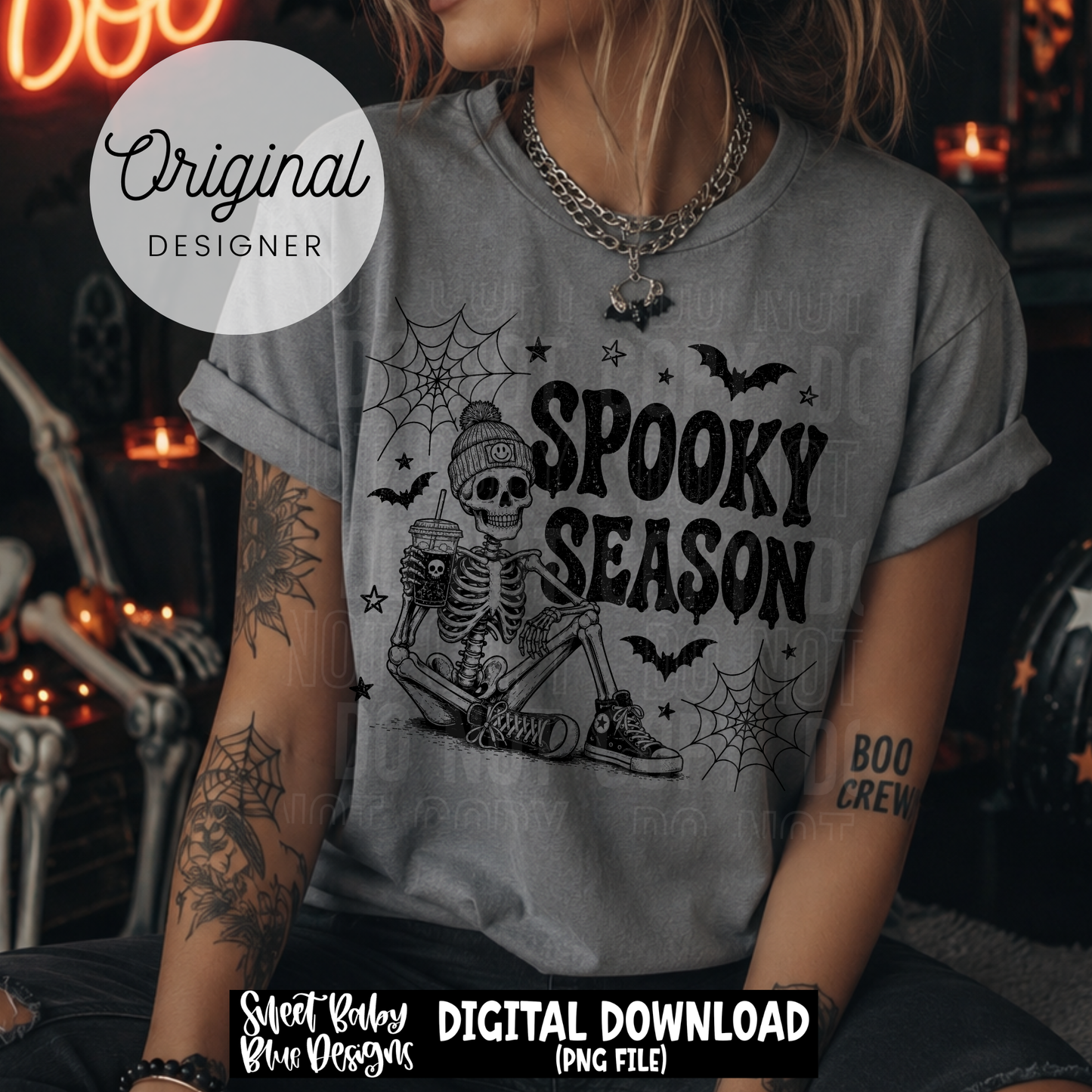 Spooky Season Skeleton- Halloween - 2026 - PNG file- Digital Download