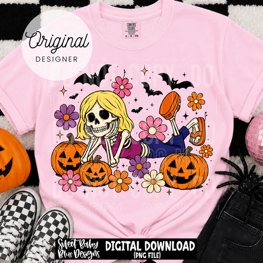 Skeleton Lizzie Halloween - 2026 - PNG file- Digital Download