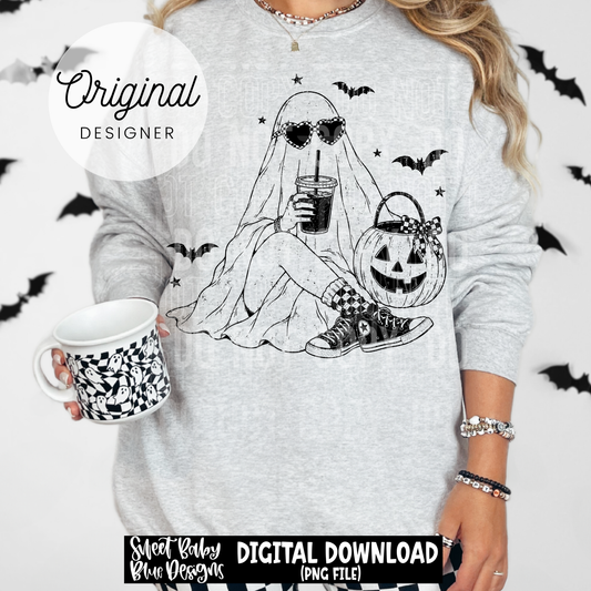 Ghost Halloween Coffee - 2026 - PNG file- Digital Download