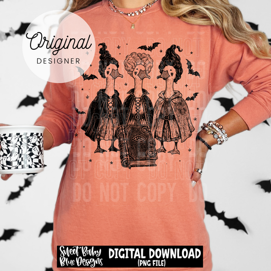 Goose Sisters- Halloween - 2026 - PNG file- Digital Download