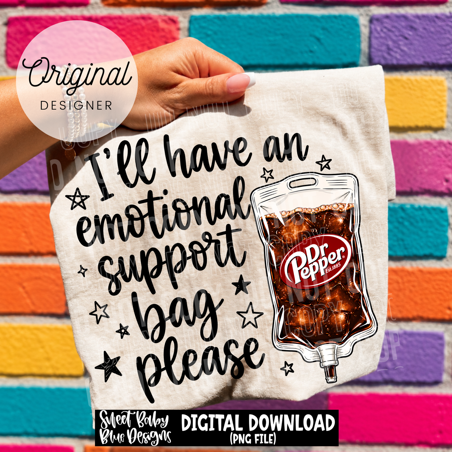 Emotional Support Bag Dr.P - 2026 - PNG file- Digital Download
