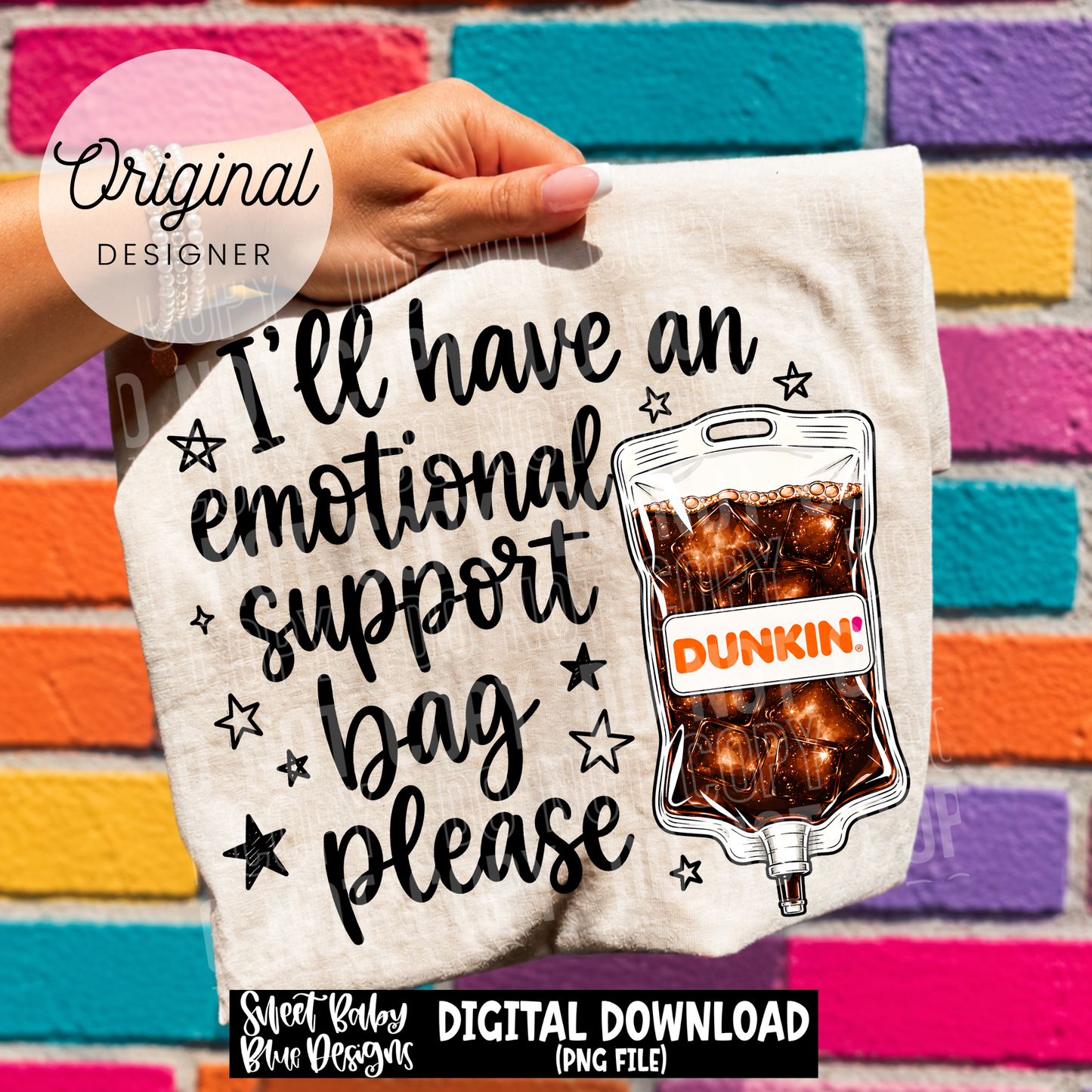 Emotional Support Bag Coffee - 2026 - PNG file- Digital Download