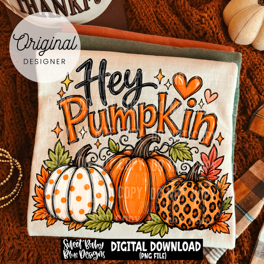 Hey Pumpkin- Fall - 2026 - PNG file- Digital Download