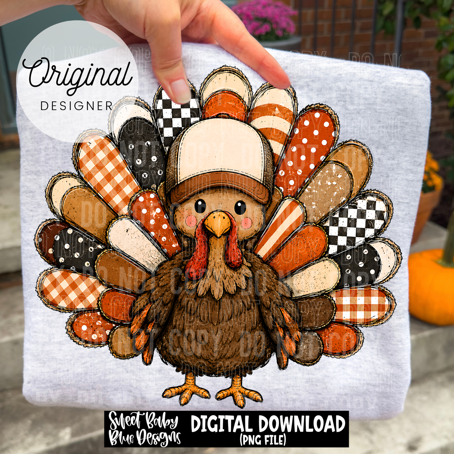 Turkey Boy Pattern- Thanksgiving - Fall - 2026 - PNG file- Digital Download