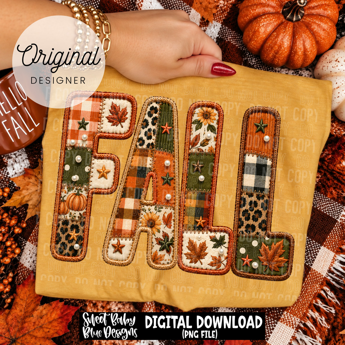 Fall- Faux Embroidery- Fall - 2026 - PNG file- Digital Download