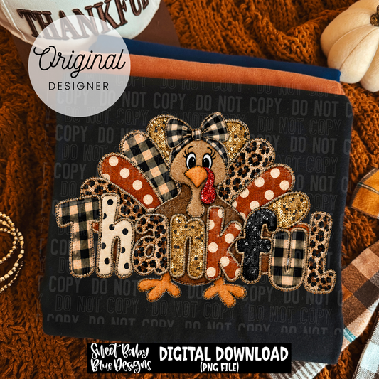 Thankful Turkey- Fall - 2026 - PNG file- Digital Download