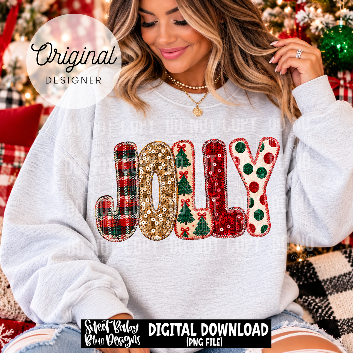 Jolly Faux Embroidery- Christmas - 2026 - PNG file- Digital Download