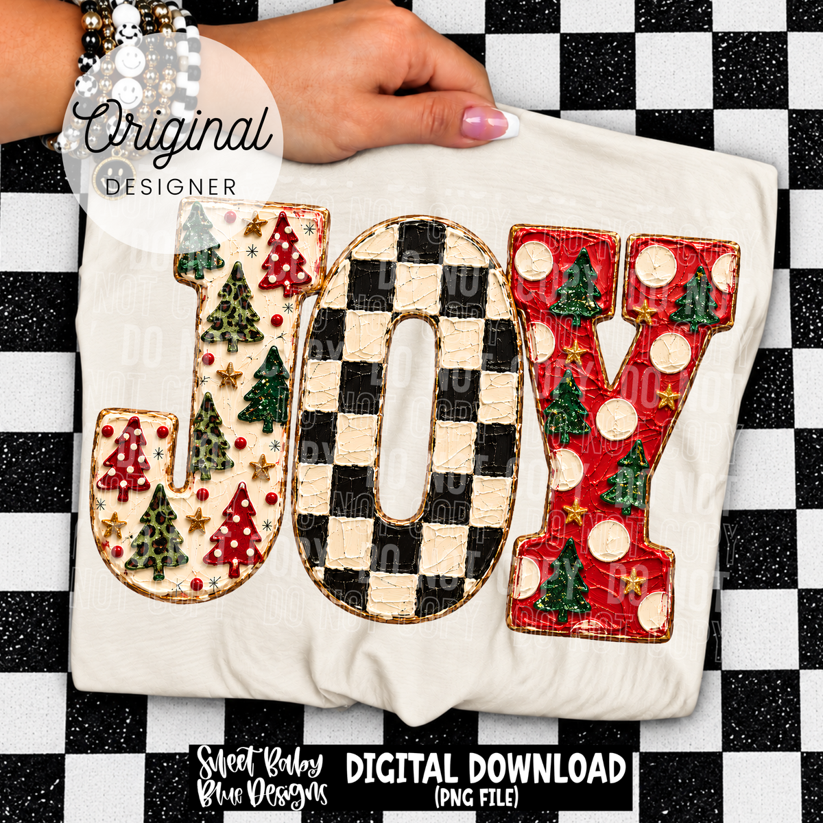 Joy Faux Paint - Christmas - 2026 - PNG file- Digital Download