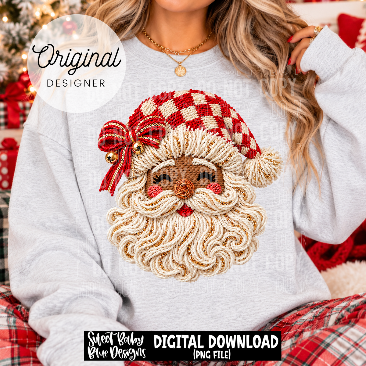 Santa Faux Yarn- Christmas - 2026 - PNG file- Digital Download