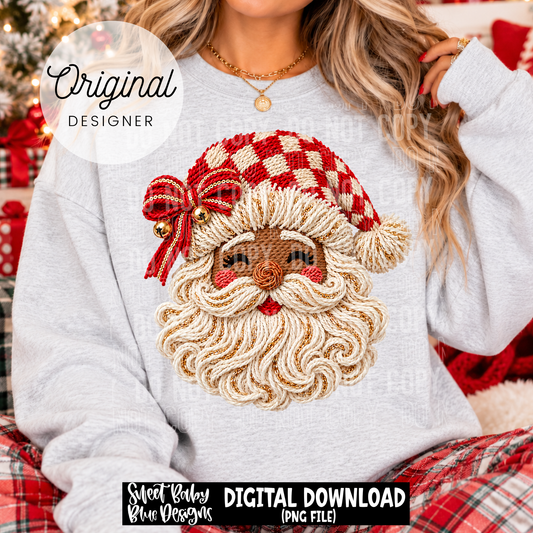 Santa Faux Yarn- Christmas - 2026 - PNG file- Digital Download